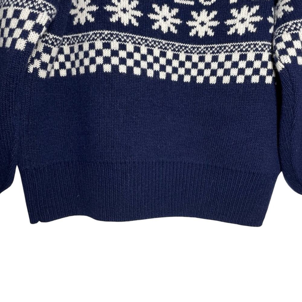 Sandro Paris Navy Blue White Wool Blend True Love Luciano Sweater - 2 Medium - Picture 11 of 13